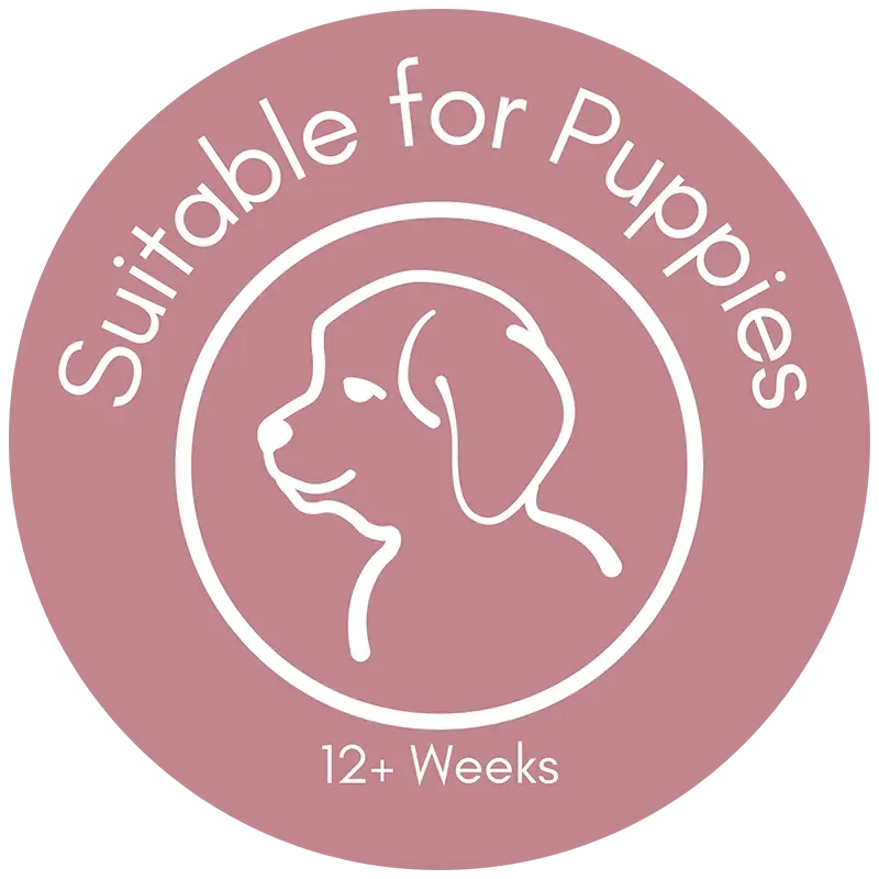 Suitable for Puppies 12+ weeks Logo